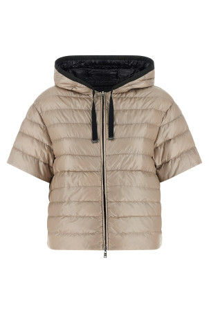 Reversible short-sleeved down jacket Black