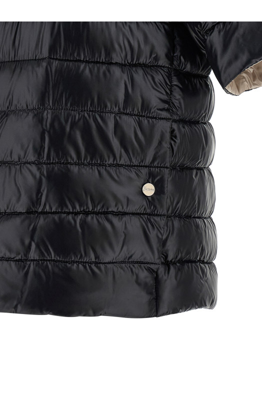 Reversible short-sleeved down jacket Black