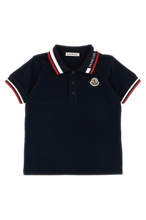 Tricolor trim polo shirt Blue