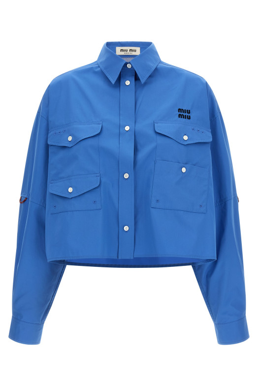 Cropped overshirt BLUE