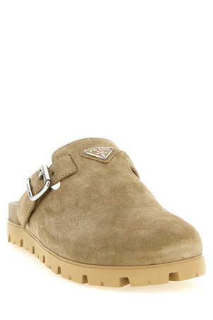 Triangle logo sabots Beige