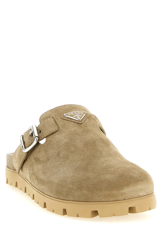 Triangle logo sabots Beige