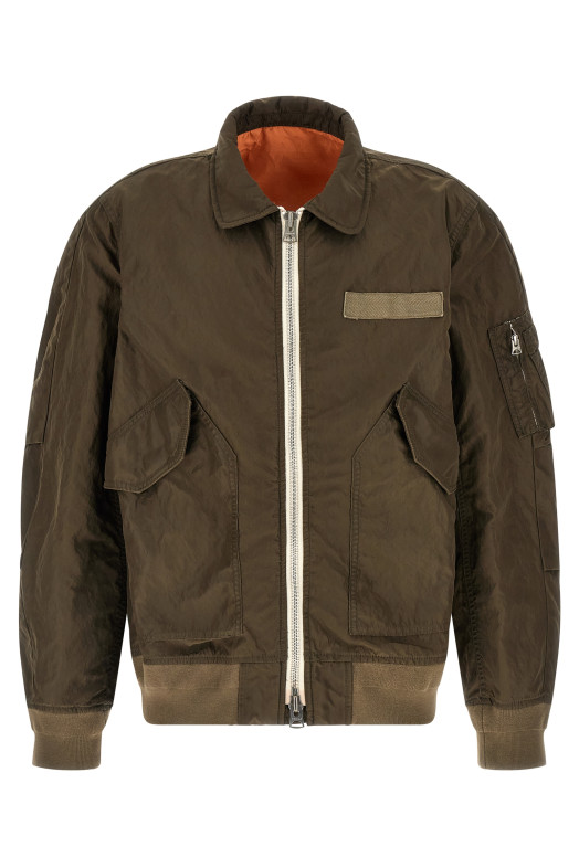 Crumpled nylon jacket Green
