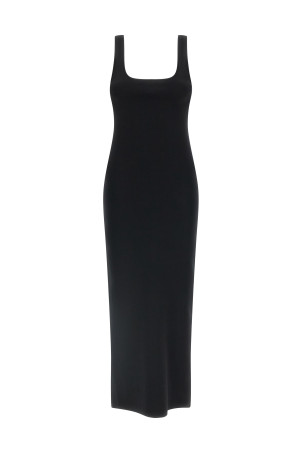 Squared neckline dress Black