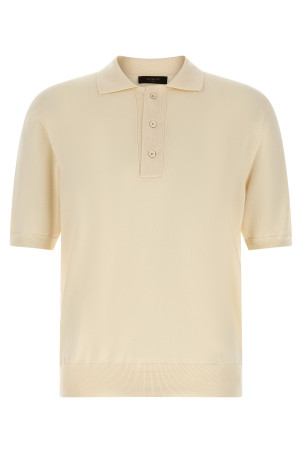 Cotton knit polo shirt Beige
