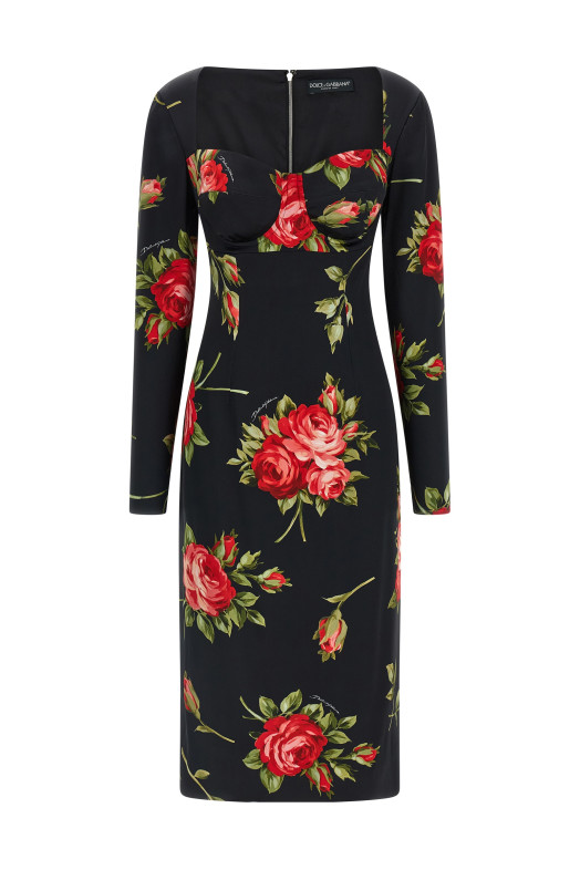 'Bouquet Rose' dress Black