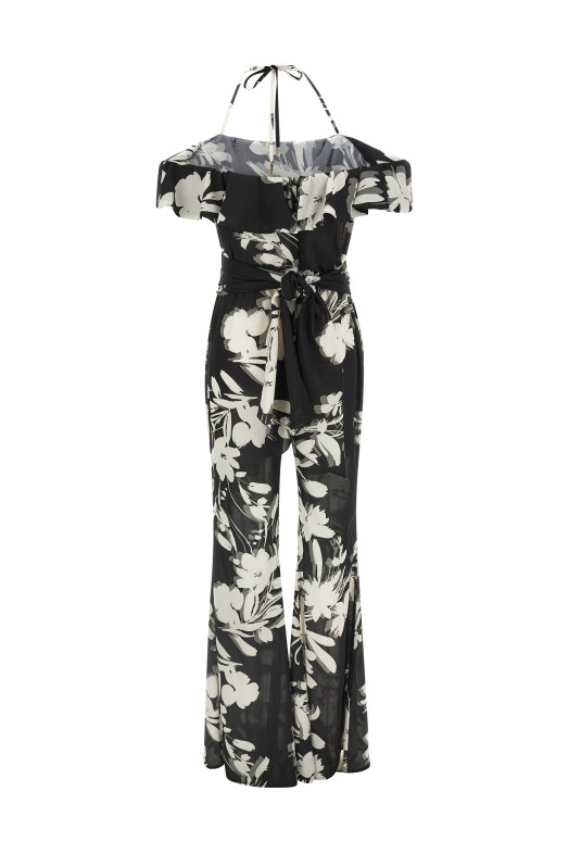 Georgette jumpsuit Black-grey