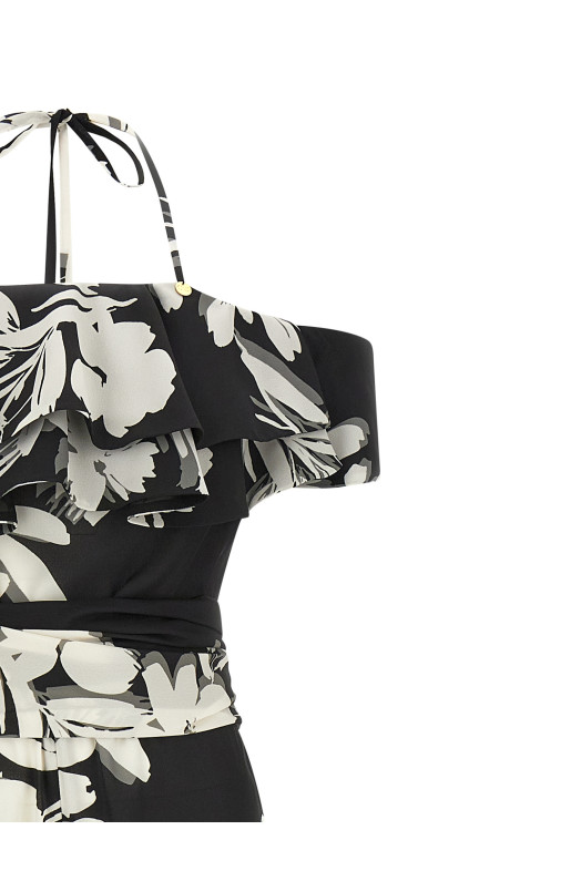 Georgette jumpsuit Black-grey