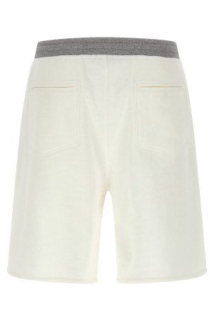 Mélange sweatshirt bermuda shorts  White