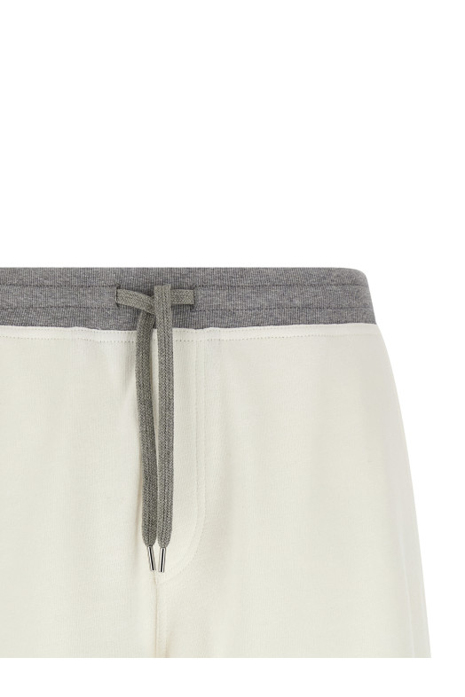 Mélange sweatshirt bermuda shorts  White