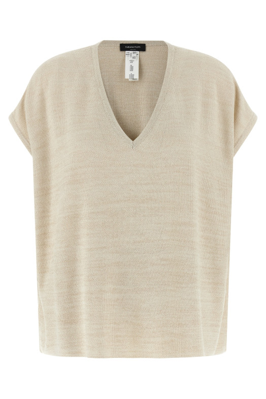 Lamé thread sweater Gold
