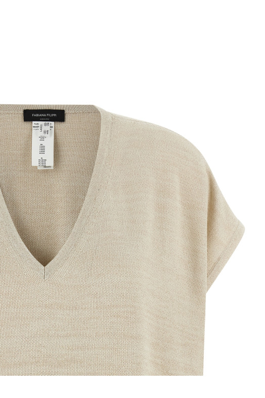 Lamé thread sweater Gold