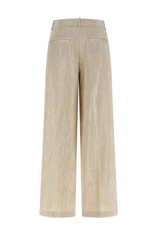 Lamé thread trousers Beige
