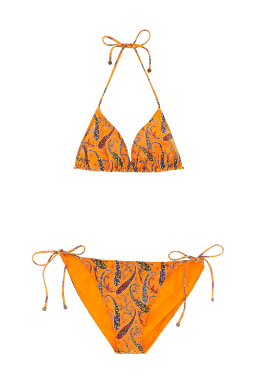 Floral 'Paisley' bikini orange