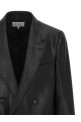Foiled wool blazer Black