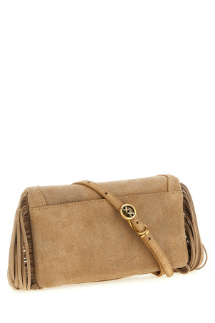 'Love Click Soft Horizontal' mini clutch Beige