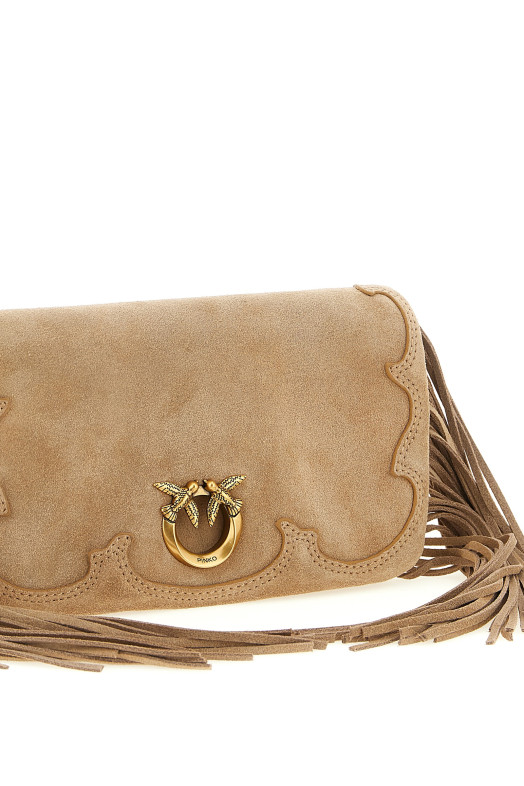 'Love Click Soft Horizontal' mini clutch Beige