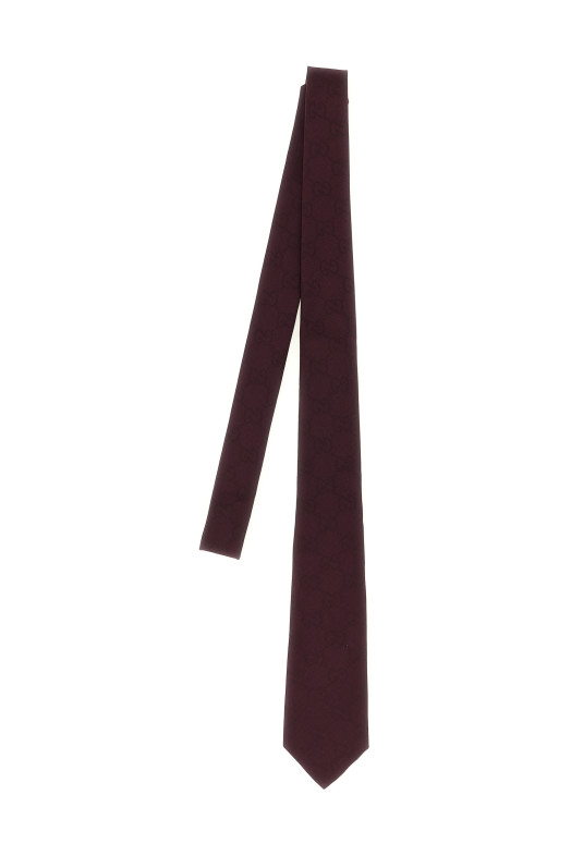 'GG' jacquard tie Bordeaux