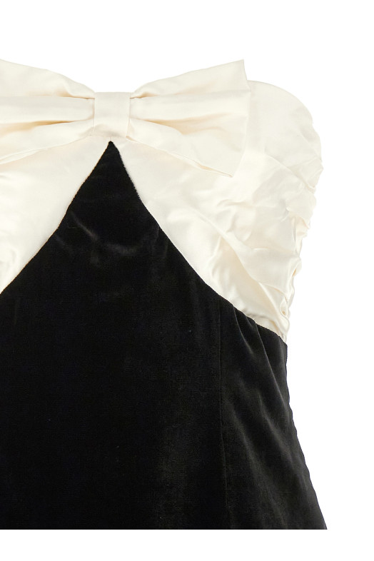 Bow short dress Black-grey