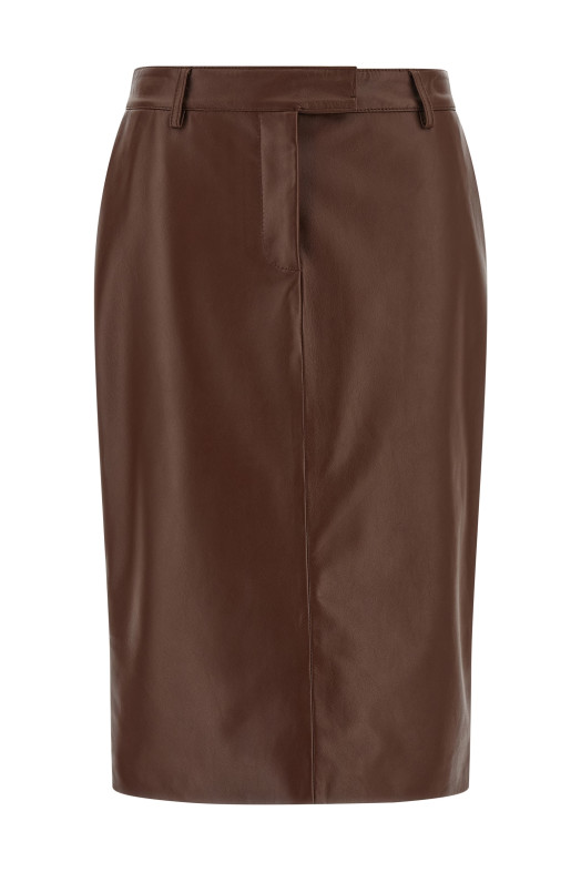 Leather skirt Brown