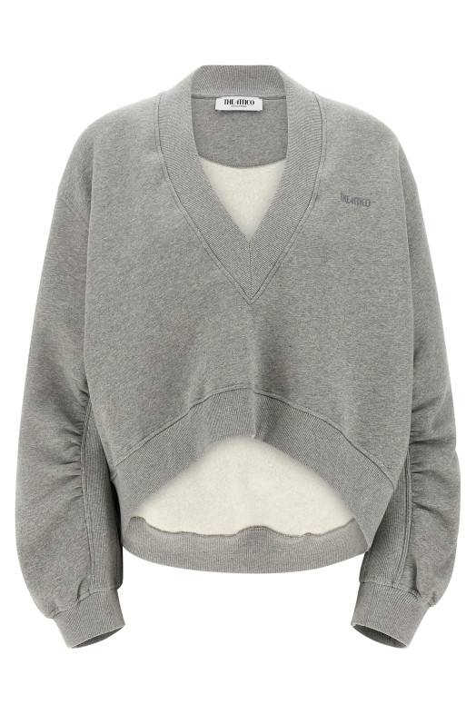 Logo embroidery sweatshirt Gray