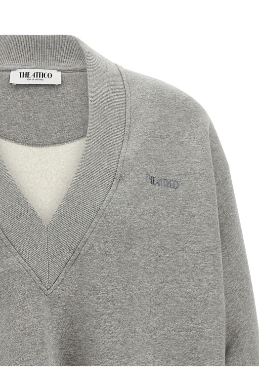 Logo embroidery sweatshirt Gray