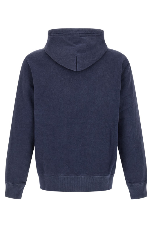 Vintage print hoodie Blue