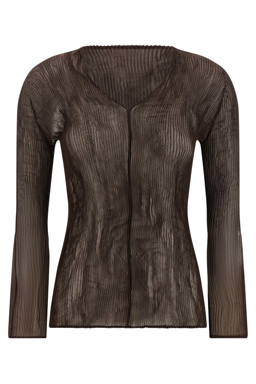 'Chiffon Twist 1' top Brown