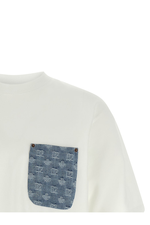 Jacquard logo pocket T-shirt White