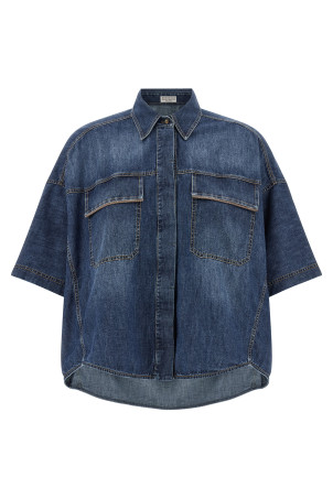 'Shiny Pockets' shirt Blue