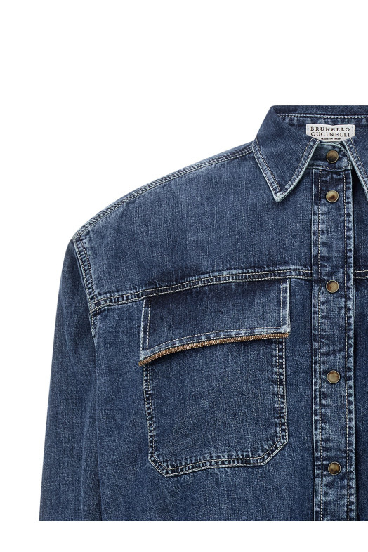 'Shiny Pockets' shirt Blue