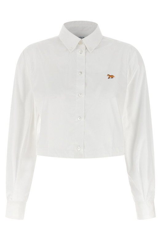 'Baby Fox' cropped shirt White