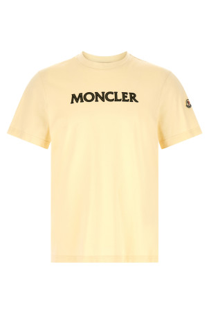 Flocked logo T-shirt Beige