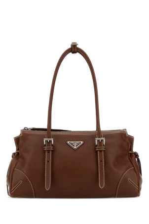 Chocolate leather medium Prada Bonnie shoulder bag PRADA (1BG6282HF2)