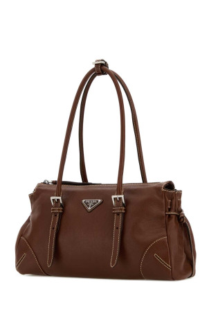 Chocolate leather medium Prada Bonnie shoulder bag PRADA (1BG6282HF2)