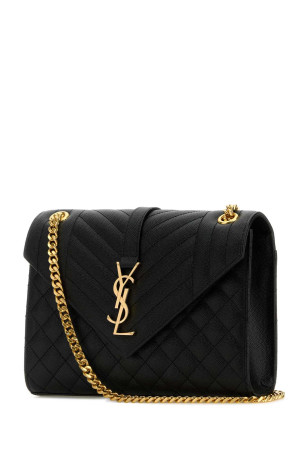 Black leather medium Envelope crossbody bag Black SAINT LAURENT (600185BOW91)