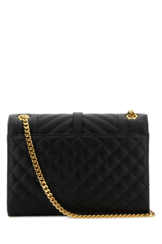 Black leather medium Envelope crossbody bag Black SAINT LAURENT (600185BOW91)