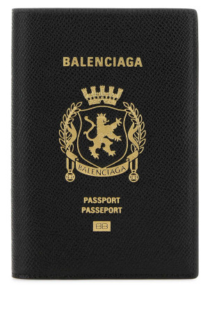 Black leather passport holder Black BALENCIAGA (7877422AA3R)