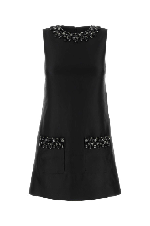 Black taffeta mini dress Black SELF PORTRAIT (AW25061SB)