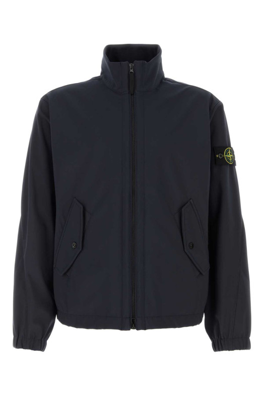Midnight blue stretch polyester jacket Black STONE ISLAND (L1S154100022S0A22)