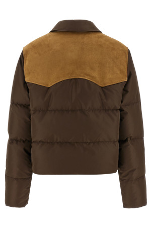 Pongé tec down jacket Brown