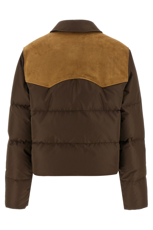 Pongé tec down jacket Brown