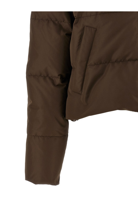 Pongé tec down jacket Brown