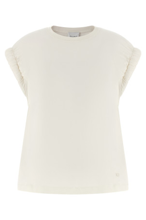 Curled sleeve t-shirt White