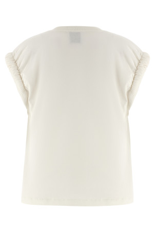 Curled sleeve t-shirt White