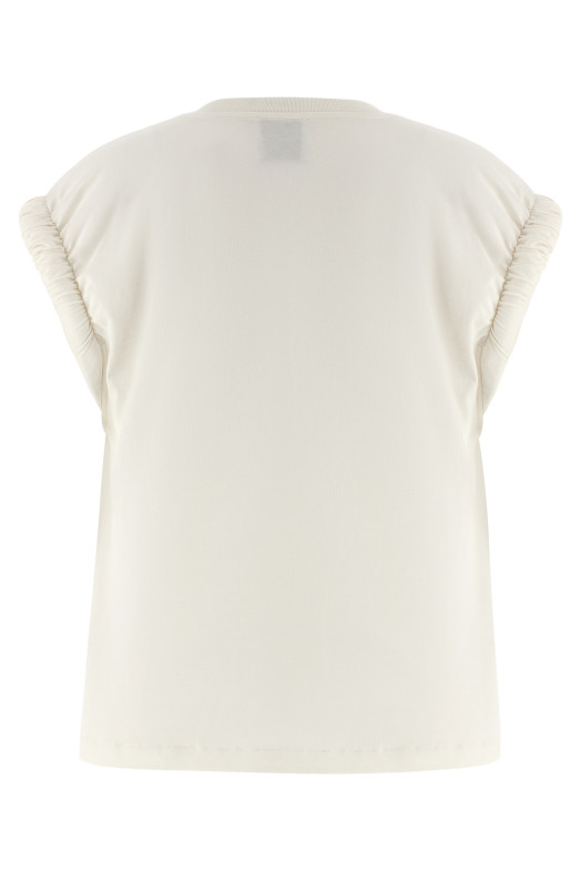 Curled sleeve t-shirt White