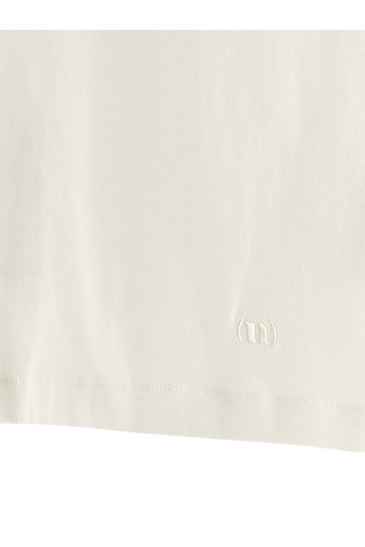 Curled sleeve t-shirt White