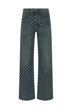 GG jacquard jeans Blue