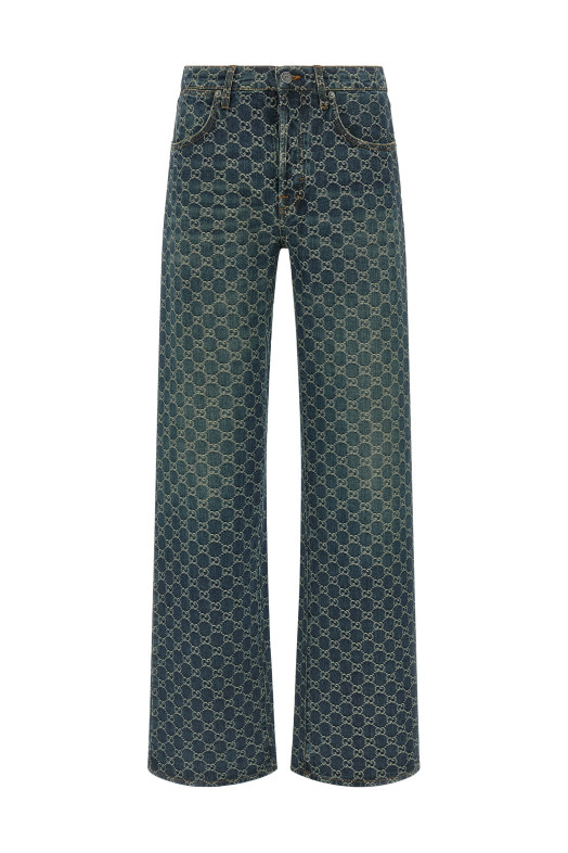 GG jacquard jeans Blue