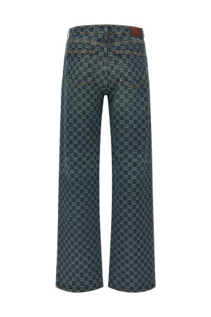 GG jacquard jeans Blue
